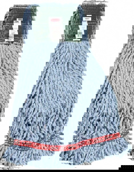 Web Foot Wet Mop Head, Shrinkless, Cotton/synthetic, Blue, Medium, 6/carton